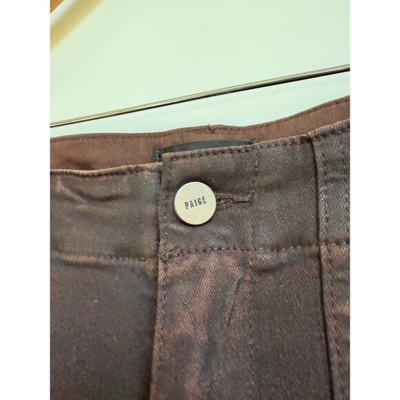PAIGE Mayslie Transcend Denim Weekender Jogger 27" Chicory Coffee Luxe Coating - Picture 9 of 16